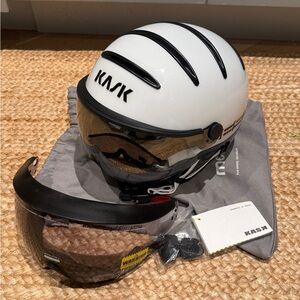 KASK White Ski Helmet with new visor replacement